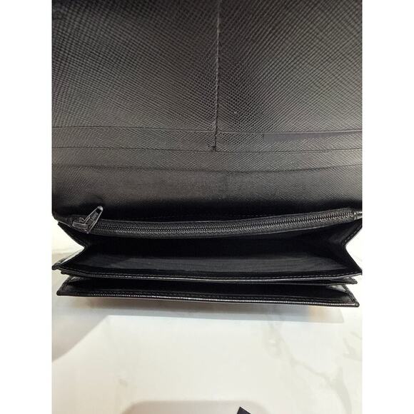 Prada Saffiano Continental Flap Wallet in Black - Picture 5 of 12